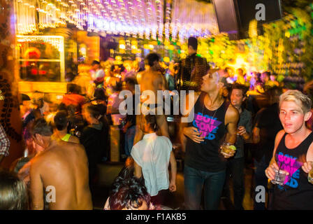 New York City, USA, à l'intérieur Vues de dancefloor, Trendy Club Gay, la Serre à Soho (maintenant fermé) Banque D'Images