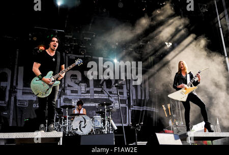 Halestorm une alternative metal groupe jouant au Monster Energy 2015 Carolina Rebellion à Charlotte (Caroline du Nord) Banque D'Images