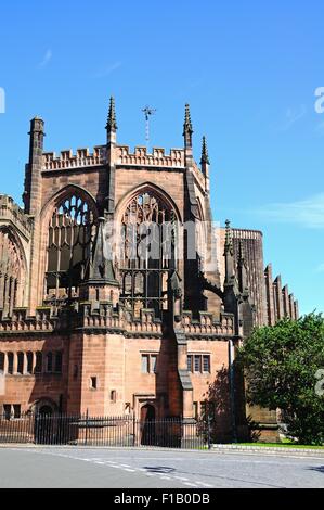 Vue de l'ancienne cathédrale ruine, Coventry, West Midlands, England, UK, Europe de l'Ouest. Banque D'Images
