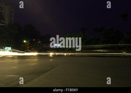 Feu arrière de la circulation en route Banque D'Images