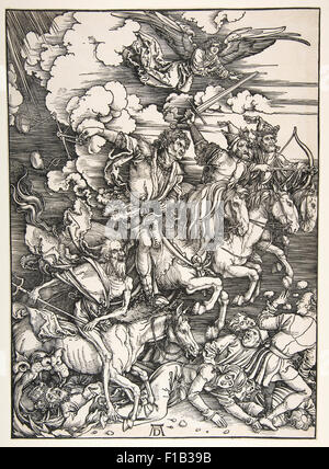 Albrecht Dürer - Les quatre cavaliers de l'Apocalypse, Banque D'Images