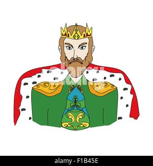 Le roi sur un fond blanc, l'illustration à la main Illustration de Vecteur