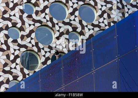 Les détails architecturaux, les bâtiments près de l'O2 arena, North Greenwich, Londres, Angleterre, Royaume-Uni Banque D'Images