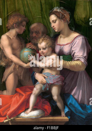 Andrea del Sarto - la Sainte Famille avec le jeune Saint Jean-Baptiste Banque D'Images