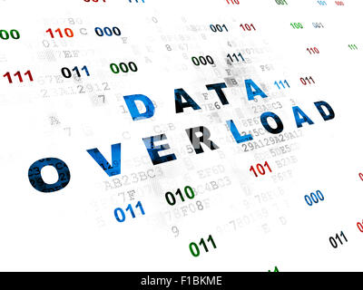 Concept de l'information : Les données sur la surcharge d'information numérique Banque D'Images