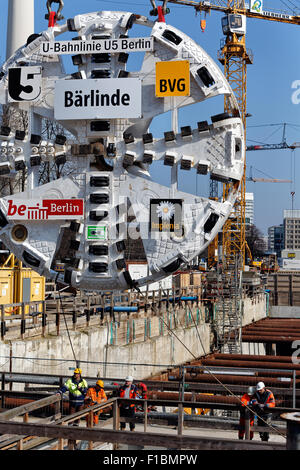 Berlin, Allemagne, pour la coupe de tunnelier U5 Banque D'Images