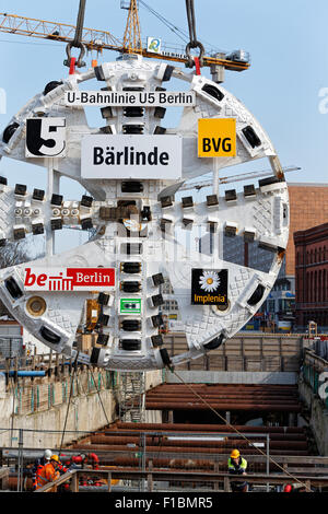 Berlin, Allemagne, pour la coupe de tunnelier U5 Banque D'Images
