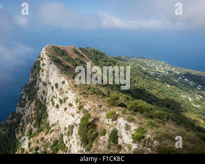 Vue du haut du Mont Solaro à Capri Italie Banque D'Images