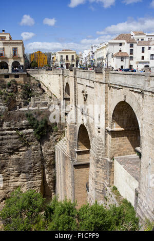 Puento Nuevo - nouveau pont de Ronda, Andalousie, Espagne, Malaga province. Banque D'Images