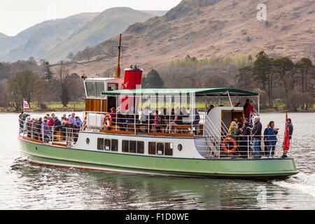 Belle de l'Ouest, un bateau à vapeur Ullswater, le lac Ullswater, Shap, Lake District, Cumbria, Angleterre Banque D'Images