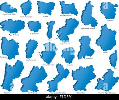 Icônes des régions françaises Illustration de Vecteur