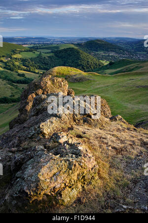 Vue de la CAER Caradoc dans le Shropshire Hills, Church Stretton, Shropshire, England, UK Banque D'Images