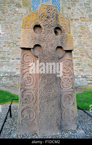 L'Aberlemno Croix Kirkyard, dalle une Classe II Pierre Picte Angus en Écosse, Banque D'Images