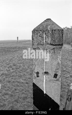 L'ouverture de la frontière entre l'Est et l'Allemagne de l'Ouest sur la côte de la mer Baltique à Travemünde et Pötenitz, après le rideau de fer est tombé, Banque D'Images