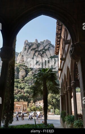 L'Abbaye de Montserrat, cloître. Banque D'Images