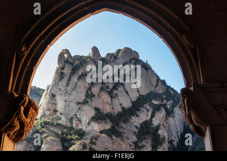 L'Abbaye de Montserrat, cloître. Banque D'Images