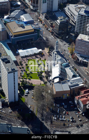 Aotea Square, rue Queen et de la CDB, Auckland, île du Nord, Nouvelle-Zélande - vue aérienne Banque D'Images