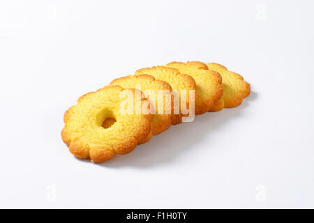 Cookies Noix de beurre italien sur fond blanc Banque D'Images