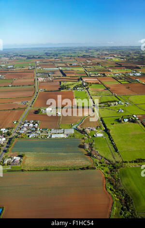 Les jardins maraîchers, Pukekohe, South Auckland, île du Nord, Nouvelle-Zélande - vue aérienne Banque D'Images