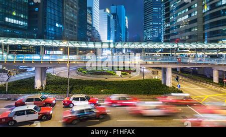 Et la circulation des piétons, Hong Kong, Chine Banque D'Images