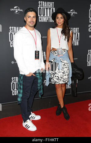 Sydney, Australie. 1 septembre 2015. Sur la photo : Pia Miller. Marché des célébrités sur le tapis rouge à Sydney à l'Australian Premiere de Straight Outta Compton à cinémas Hoyts, animation trimestre, Moore Park. Crédit : Richard Milnes/Alamy Live News Banque D'Images