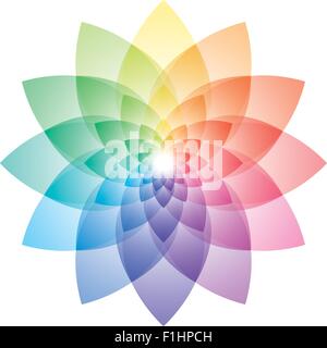 Belle fleur de lotus roue de couleurs. Vector EPS10. Illustration de Vecteur