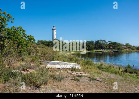 "Le célèbre phare Långe Erik" ( = Grand Erik) sur la pointe nord de l'île de la mer Baltique suédoise Oland. Banque D'Images