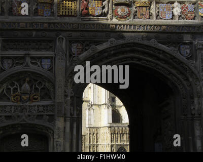 Christchurch gate entrée à la Cathédrale de Canterbury, Kent Banque D'Images