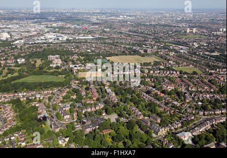 Vue aérienne de Ealing, London, UK Banque D'Images