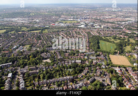 Vue aérienne d'Ealing à North en direction de Wembley, London, UK Banque D'Images