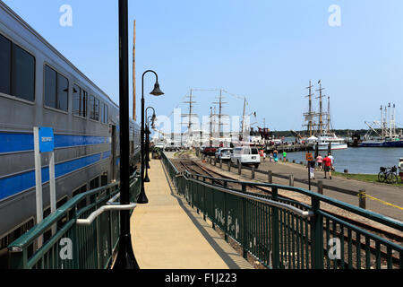 Long Island Railroad Station New York Greenport Banque D'Images