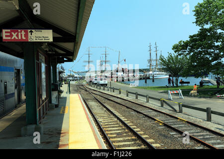 Long Island Railroad Station New York Greenport Banque D'Images