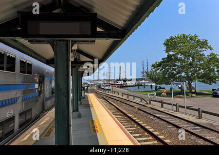 Long Island Railroad Station New York Greenport Banque D'Images