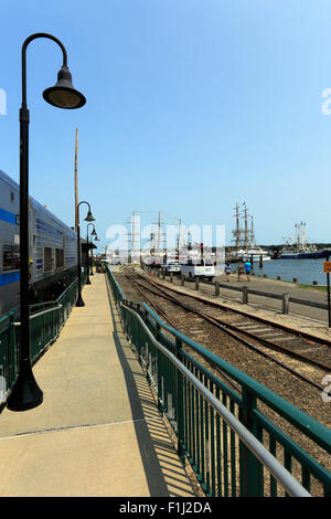 Long Island Railroad Station New York Greenport Banque D'Images