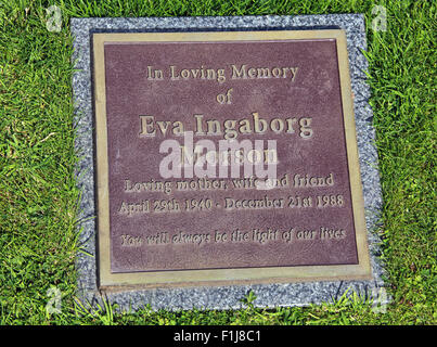 PanAm Lockerbie103 En souvenir Memorial Eva Ingaborg Morson, Ecosse Banque D'Images