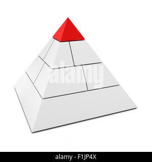 3d vierge pyramide avec pièce supérieure en rouge Banque D'Images