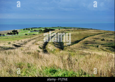 Brighton, UK. 3 Septembre, 2015. Un avertissement a été placé par les Sheepcote valley car park, de Brighton, que les formes de vie extra-terrestres ont été repérés dans les champs à proximité de l'hippodrome du dernier week-end Banque D'Images