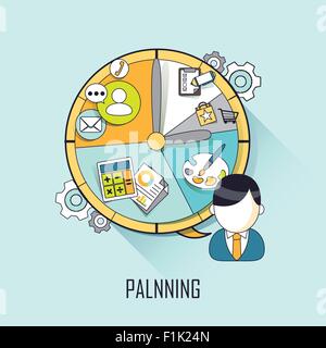 Concept : la planification d'un calendrier en ligne . Illustration de Vecteur