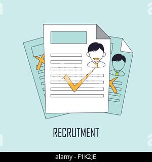 Trouver job concept : le recrutement en ligne . Illustration de Vecteur