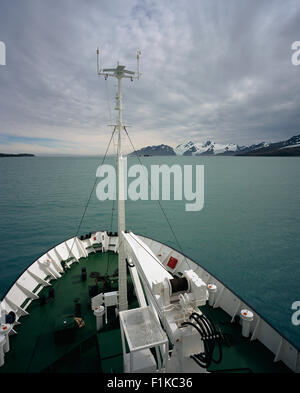 Proue de navire, South Georgia Island, Antarctica Banque D'Images