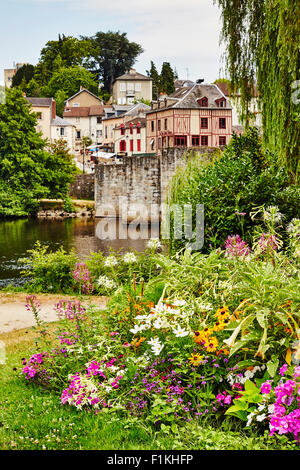 Vue sur la Vienne à Limoges, Haute-Vienne, Limousin, France. Banque D'Images