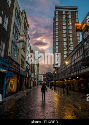 Berwick Street, Soho, London Le coucher du soleil Banque D'Images