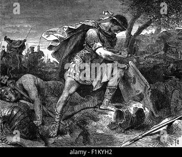 23 octobre, 42 AV : le suicide de Brutus après la bataille de Philippes en Macédoine. La bataille a été le dernier dans les guerres du Second triumvirat entre les forces de Marc Antoine et Octave et ceux de l'tyrannicides Marcus Junius Brutus et Gaius Cassius Longinus. La guerre civile était de venger l'assassinat de Jules César en 44 av. Banque D'Images