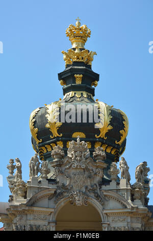 La porte de la couronne du palais Zwinger de Dresde en Allemagne. Banque D'Images