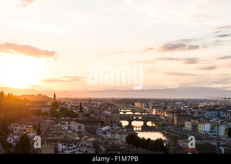 Photo de paysage de Florence avec une belle lumière. Banque D'Images