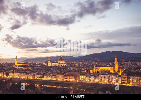 Photo de paysage de Florence avec une belle lumière. Banque D'Images