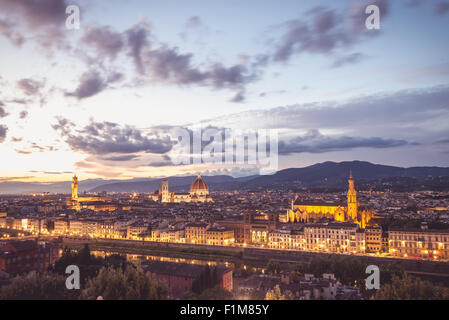 Photo de paysage de Florence avec une belle lumière. Banque D'Images