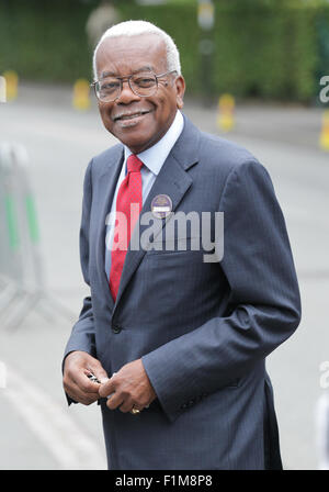 Londres, Royaume-Uni, le 12 juillet 2015 : Sir Trevor McDonald OBE vu à Wimbledon 2015 Banque D'Images