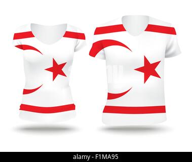Shirt Drapeau de Chypre du Nord - vector illustration Illustration de Vecteur