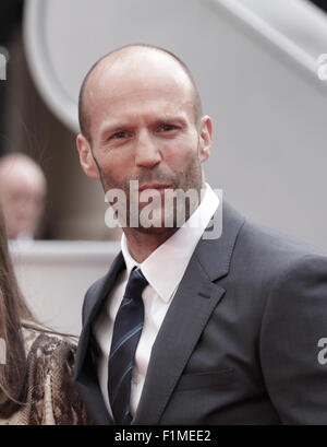 Londres, Royaume-Uni, 27 mai 2015 : Jason Statham assiste à la première européenne de "espion" au cinéma Odeon Leicester Square, à Londres Banque D'Images